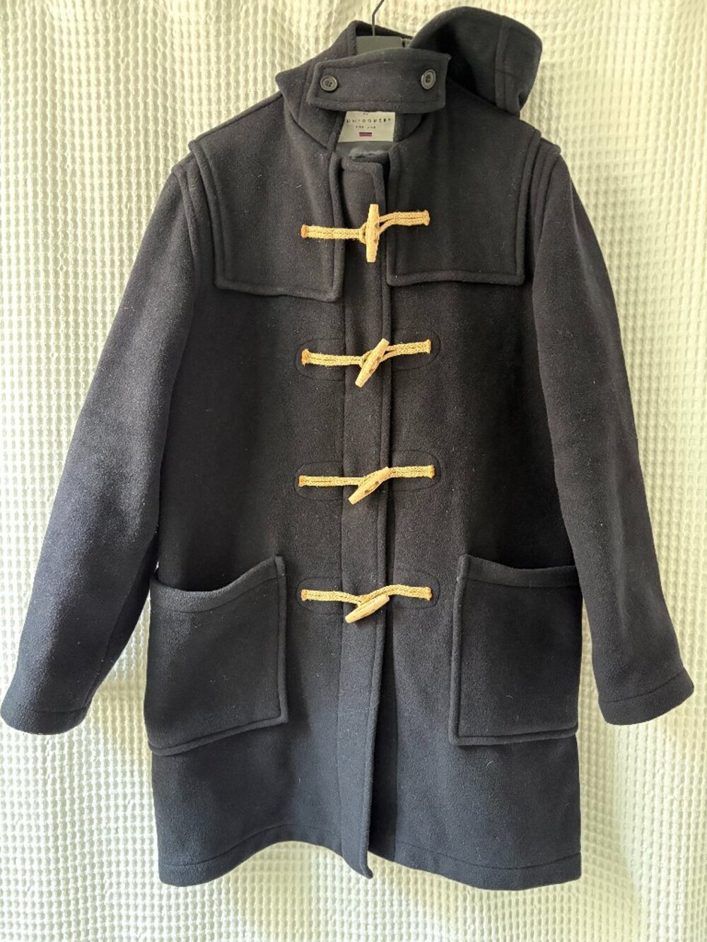 Original Montgomery navy wool blend men's duffle coat made in England size 38